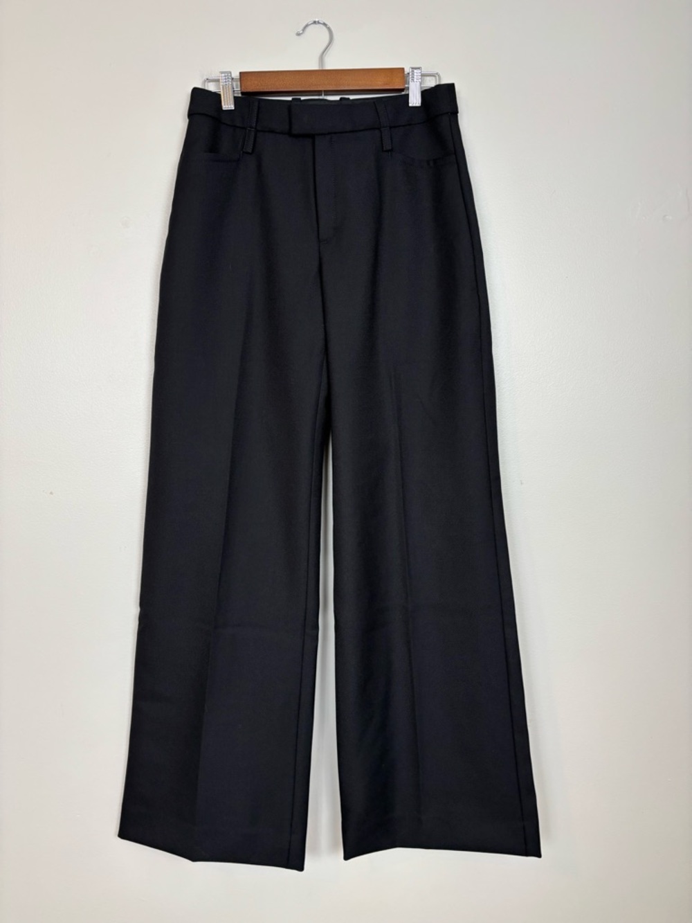 Banana Republic Lido Wide Leg Italian Wool Pants Womens 4 in Black